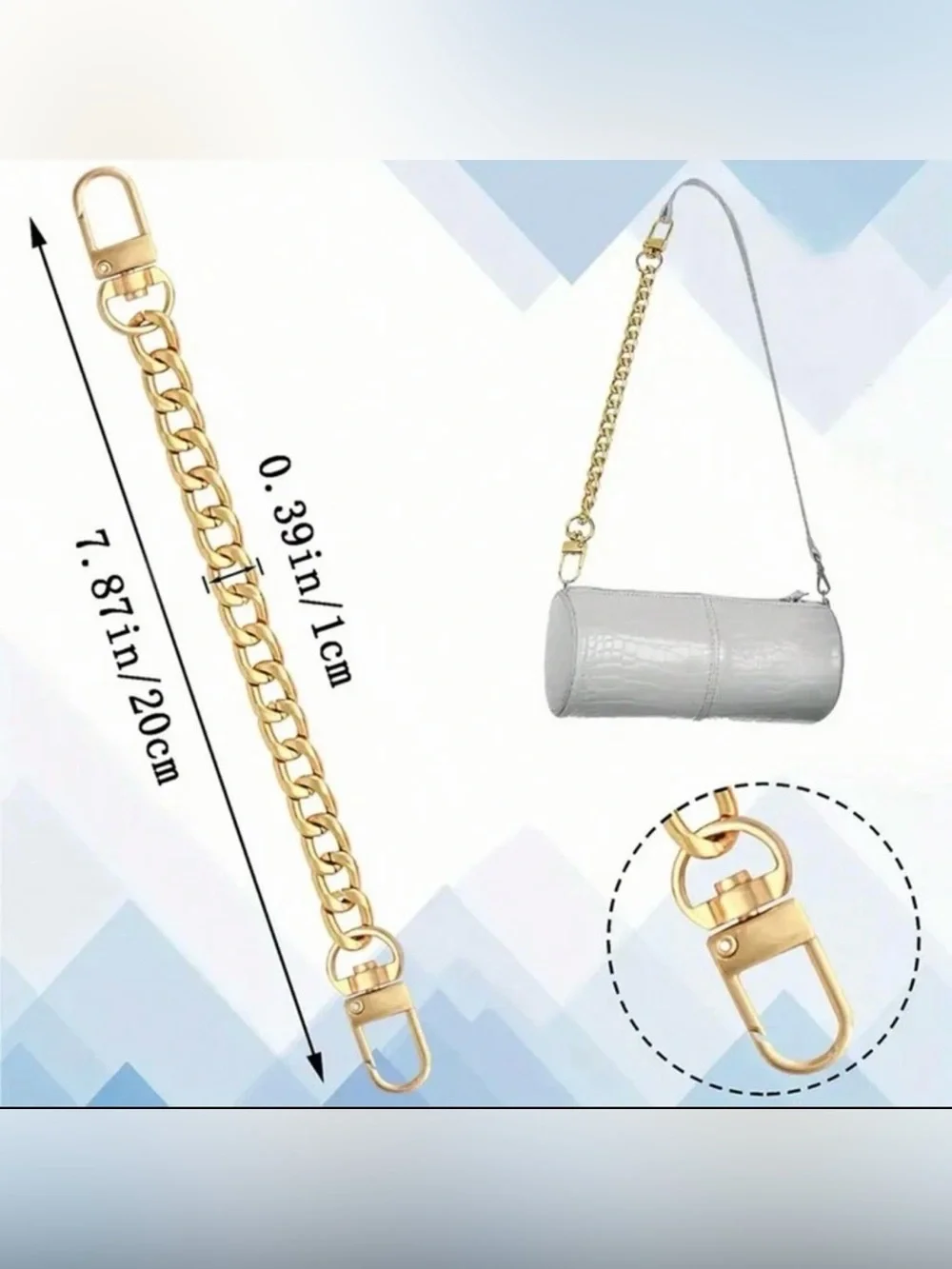 Gold Chain Strap Pair for Handbags